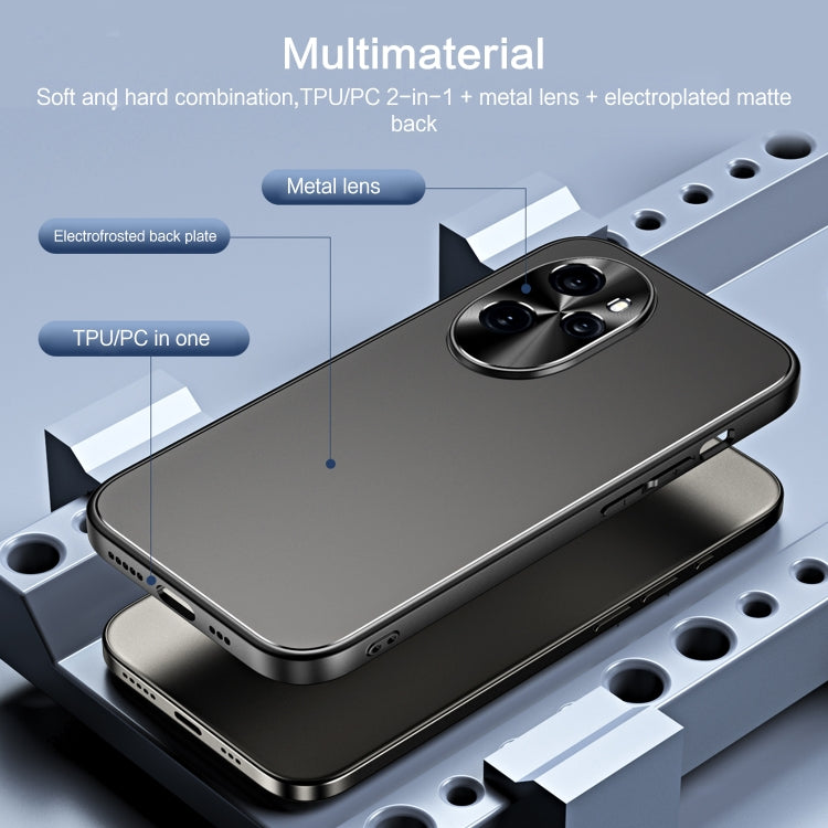For Honor 100 R-JUST RJ-61 Electroplating Frosted TPU + PC Phone Case with Holder(Silver) - Honor Cases by R-JUST | Online Shopping South Africa | PMC TechLife