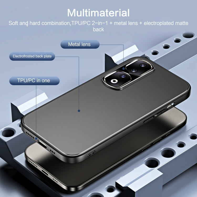 For Honor 90 Pro R-JUST RJ-61 Electroplating Frosted TPU + PC Phone Case with Holder(Blue) - Honor Cases by R-JUST | Online Shopping South Africa | PMC TechLife | Buy Now Pay Later Mobicred
