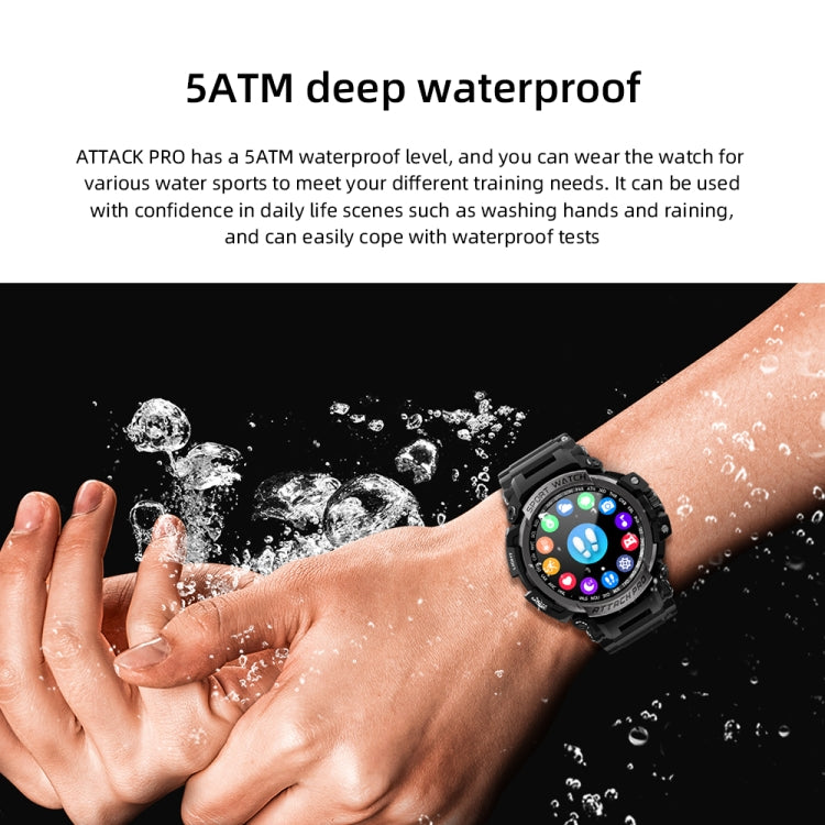 LOKMAT ATTACK 2 Pro 1.39 inch BT5.1 Smart Sport Watch, Support Bluetooth Call / Sleep / Heart Rate / Blood Pressure Health Monitor(Black Green) - Smart Watches by Lokmat | Online Shopping South Africa | PMC TechLife
