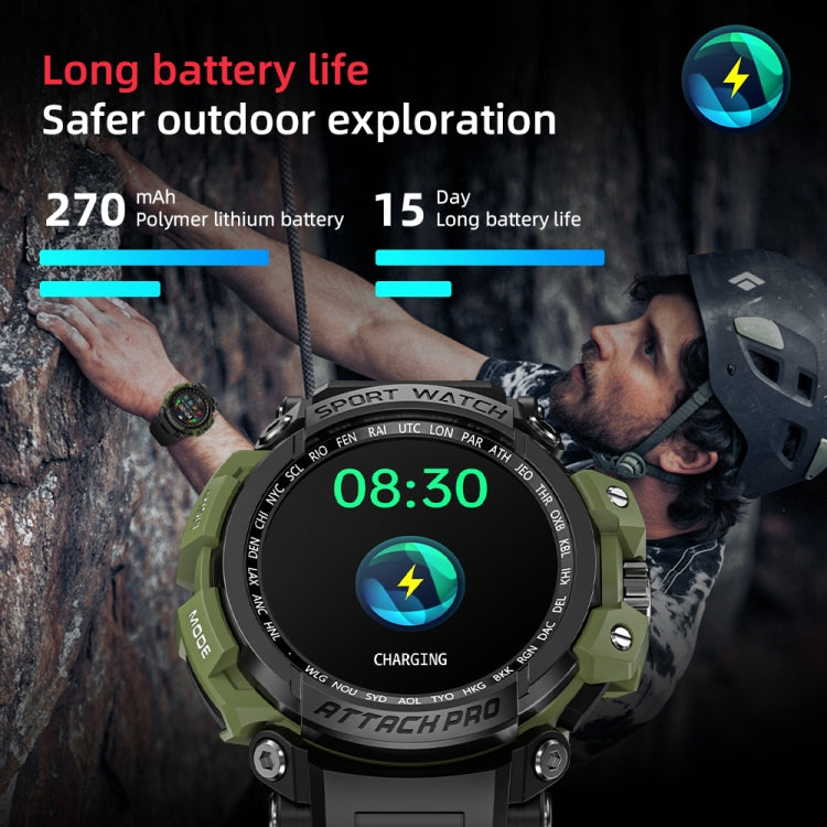 LOKMAT ATTACK Pro 1.32 inch BT5.1 Smart Sport Watch, Support Bluetooth Call / Sleep / Blood Oxygen / Heart Rate / Blood Pressure Health Monitor(Green) - Smart Watches by Lokmat | Online Shopping South Africa | PMC TechLife | Buy Now Pay Later Mobicred