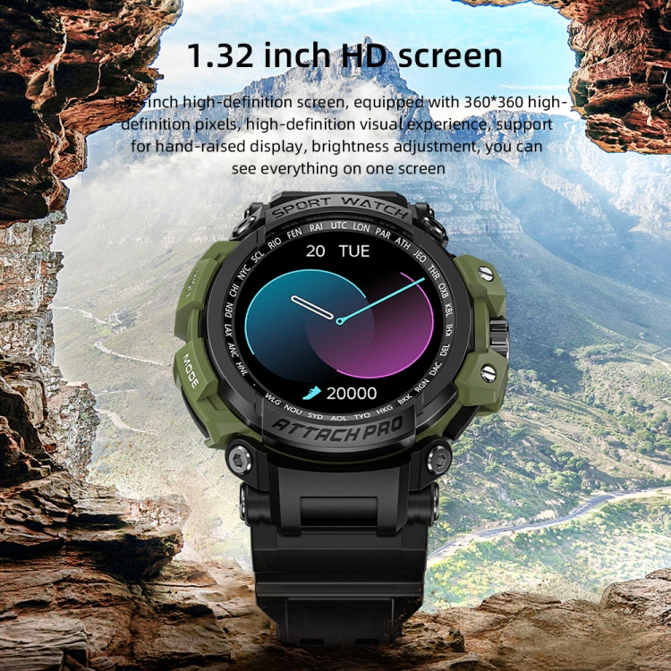 LOKMAT ATTACK Pro 1.32 inch BT5.1 Smart Sport Watch, Support Bluetooth Call / Sleep / Blood Oxygen / Heart Rate / Blood Pressure Health Monitor(Green) - Smart Watches by Lokmat | Online Shopping South Africa | PMC TechLife | Buy Now Pay Later Mobicred