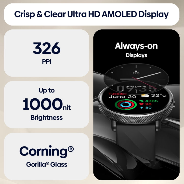 Zeblaze GTR 3 Pro 1.43 inch Screen Voice Calling Smart Watch, Support Heart Rate / Blood Pressure / Blood Oxygen(Black) - free shipping - PMC TechLife - Order now!