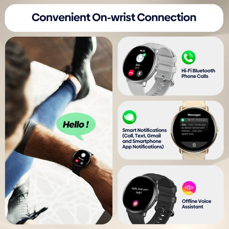 Zeblaze GTR 3 Pro 1.43 inch Screen Voice Calling Smart Watch, Support Heart Rate / Blood Pressure / Blood Oxygen(Black) - free shipping - PMC TechLife - Order now!
