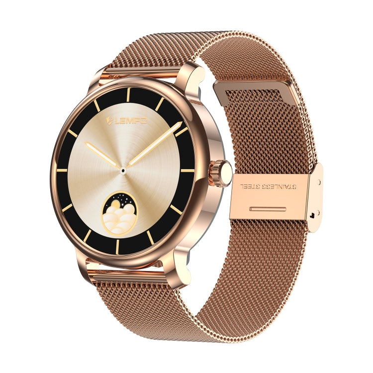 LEMFO LF35 1.43 inch AMOLED Round Screen Steel Strap Smart Watch Supports Blood Oxygen Detection(Gold) - Smart Watches by LEMFO | Online Shopping South Africa | PMC Jewellery