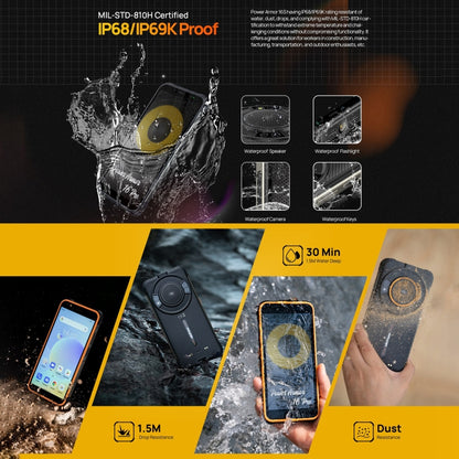 [HK Warehouse] Ulefone Power Armor 16S Rugged Phone, 8GB+128GB, 9600mAh Battery, Side Fingerprint, 5.93 inch Android 13 Unisoc T616 Octa Core up to 2.0GHz, Network: 4G, NFC, OTG(Orange) - Ulefone by Ulefone | Online Shopping South Africa | PMC Jewellery