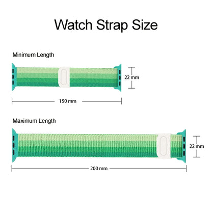 For Apple Watch SE 2022 40mm Carbon Fiber Texture Snap Buckle Nylon Watch Band(Gradient Green) - Watch Bands by PMC Jewellery | Online Shopping South Africa | PMC Jewellery