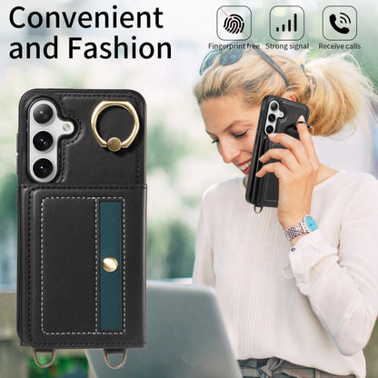 For Samsung Galaxy S24+ 5G Crossbodys Wallet Bag Ring Holder Leather Phone Case(Black) - Galaxy S24+ 5G Cases by PMC Jewellery | Online Shopping South Africa | PMC Jewellery | Buy Now Pay Later Mobicred