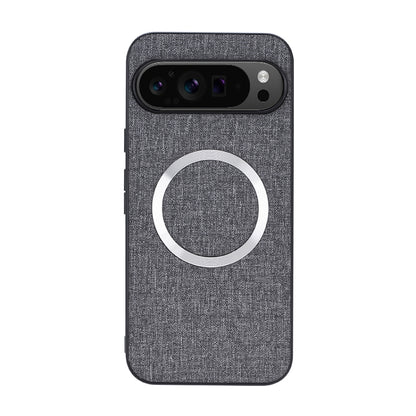 For Google Pixel 9 CD Magnetic Ring Cloth Texture PU Phone Case(Grey) - Google Cases by PMC Jewellery | Online Shopping South Africa | PMC Jewellery | Buy Now Pay Later Mobicred