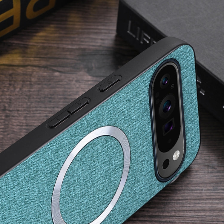 For Google Pixel 9 CD Magnetic Ring Cloth Texture PU Phone Case(Grey) - Google Cases by PMC TechLife | Online Shopping South Africa | PMC TechLife | Buy Now Pay Later Mobicred