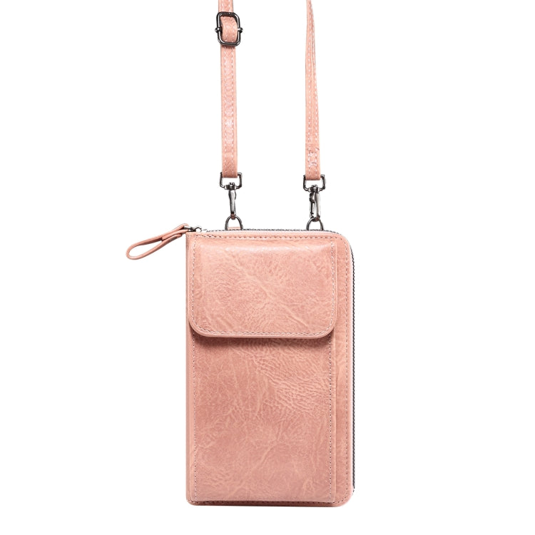 Elephant Pattern Multifunctional Cross Bag Phone Case(Light Pink) -  by PMC TechLife | Online Shopping South Africa | PMC TechLife