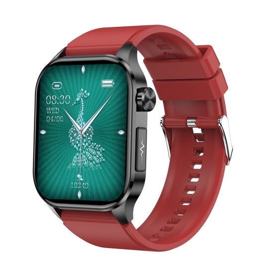 ET580 2.04 inch AMOLED Screen Sports Smart Watch Support Bluethooth Call /  ECG Function(Red Silicone Band) - Smart Watches by PMC Jewellery | Online Shopping South Africa | PMC Jewellery