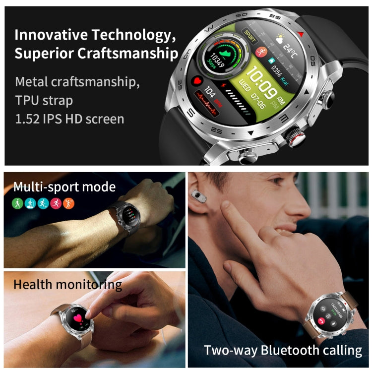 LEMFO T95 1.52 inch IPS Screen 2 in 1 Bluetooth Earphone Smart Watch Support Health Monitoring(Silver) - free shipping - PMC TechLife - Order now!
