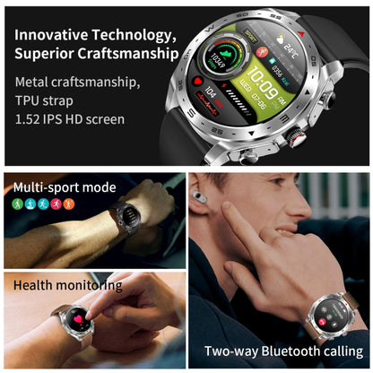 LEMFO T95 1.52 inch IPS Screen 2 in 1 Bluetooth Earphone Smart Watch Support Health Monitoring(Silver) - Smart Watches by LEMFO | Online Shopping South Africa | PMC Jewellery