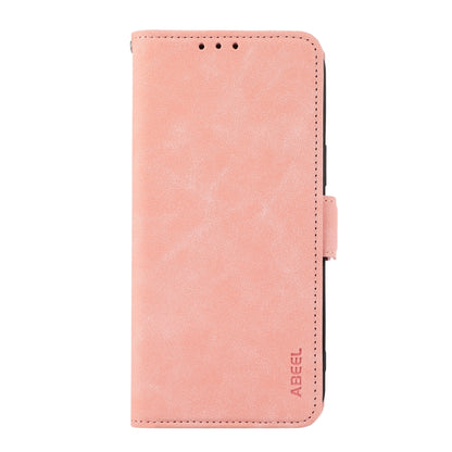 For iPhone 16 Plus ABEEL Frosted Magnetic RFID Leather Phone Case(Pink) - iPhone 16 Plus Cases by PMC Jewellery | Online Shopping South Africa | PMC Jewellery | Buy Now Pay Later Mobicred