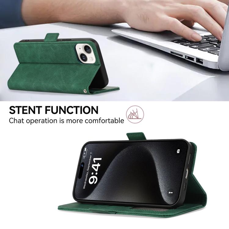 For iPhone 17 ABEEL Frosted Magnetic RFID Leather Phone Case(Green) - free shipping - PMc TechLife - Order now!