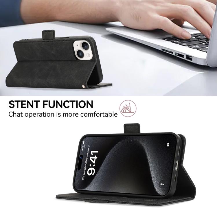 For iPhone 17 Pro Max ABEEL Frosted Magnetic RFID Leather Phone Case(Black) - free shipping - PMc TechLife - Order now!
