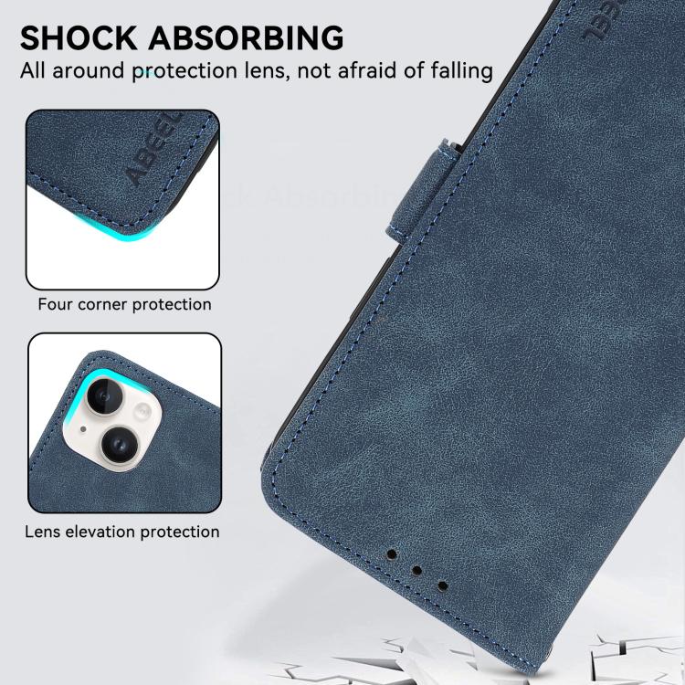 For iPhone 17 Pro Max ABEEL Frosted Magnetic RFID Leather Phone Case(Blue) - free shipping - PMc TechLife - Order now!