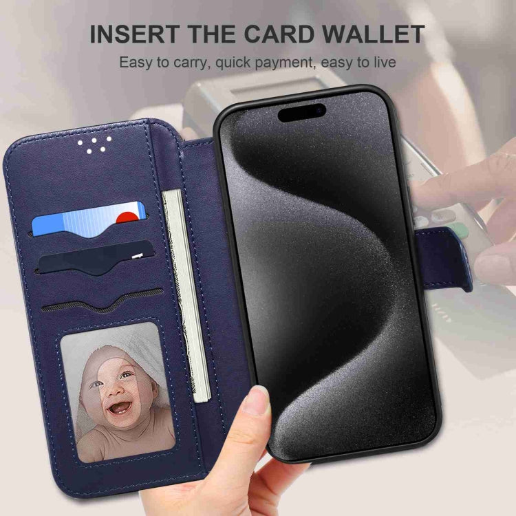 For iPhone 14 Pro ESEBLE E1 Nappa Texture MagSafe Holder Leather Phone Case(Dark Blue) - free shipping - PMC Jewellery - Order now!