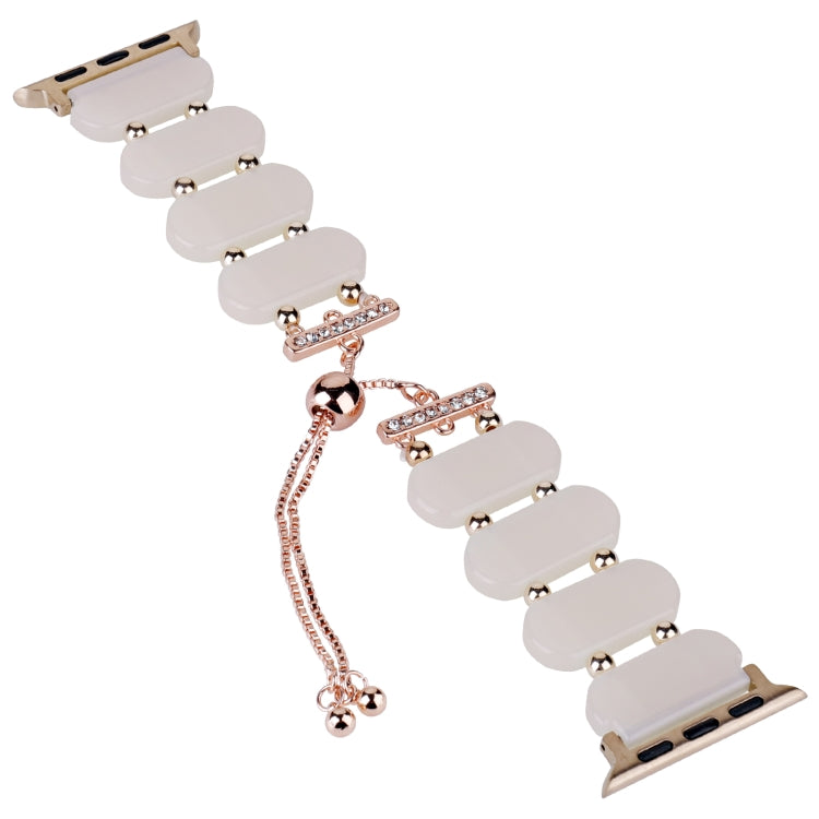 For Apple Watch Series 8 41mm Resin Retractable Chain Watch Band(Mermaid Pink) - free shipping - PMC TechLife - Order now!