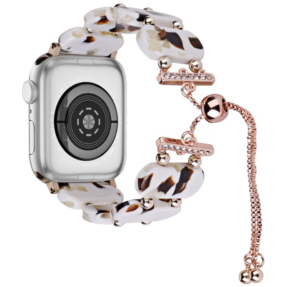 For Apple Watch SE 2022 44mm Resin Retractable Chain Watch Band(Nougat) - Watch Bands by PMC Jewellery | Online Shopping South Africa | PMC Jewellery