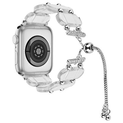 For Apple Watch Series 6 44mm Resin Retractable Chain Watch Band(Transparent) - Watch Bands by PMC Jewellery | Online Shopping South Africa | PMC Jewellery