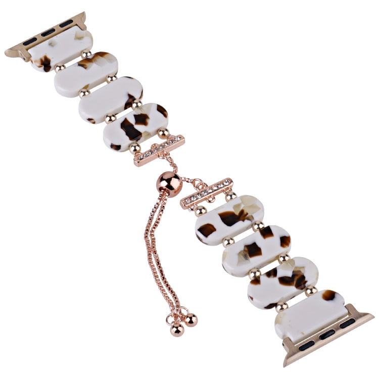 For Apple Watch Series 3 38mm Resin Retractable Chain Watch Band(Nougat) - Watch Bands by PMC TechLife | Online Shopping South Africa | PMC TechLife