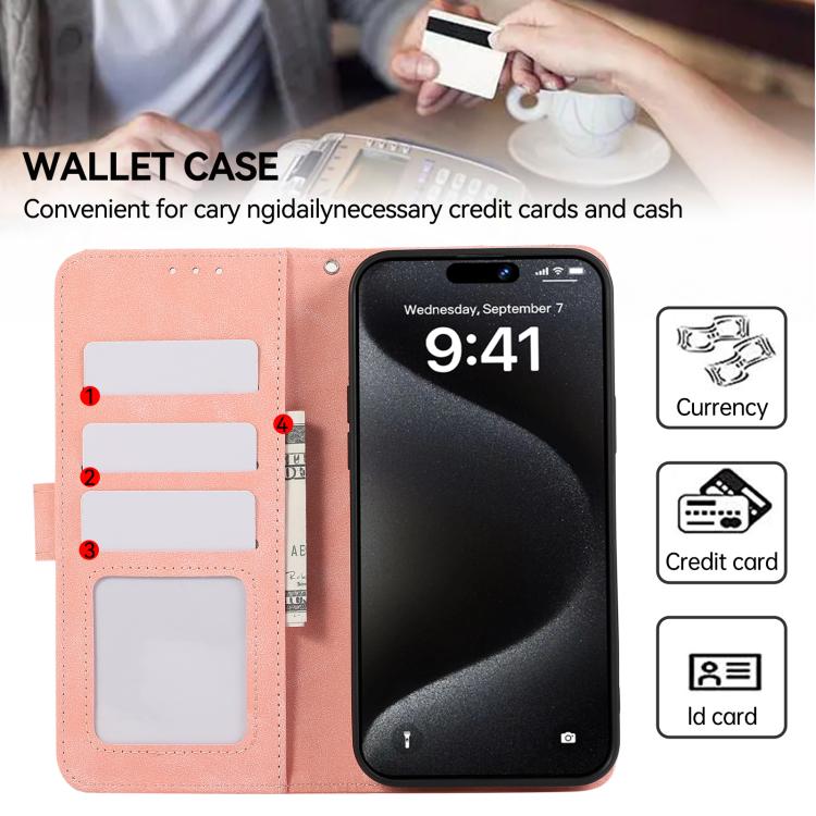 For iPhone 17 Pro ABEEL Color Block Magnetic RFID Leather Phone Case(Pink-Cyan) - free shipping - PMc TechLife - Order now!