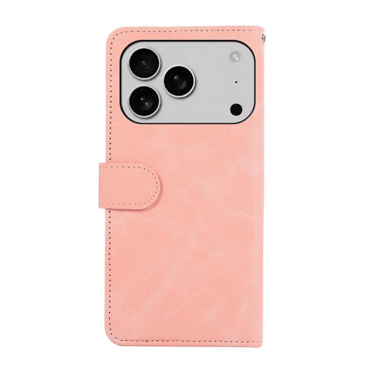 For iPhone 17 Pro Max ABEEL Color Block Magnetic RFID Leather Phone Case(Pink-Cyan) - free shipping - PMc TechLife - Order now!