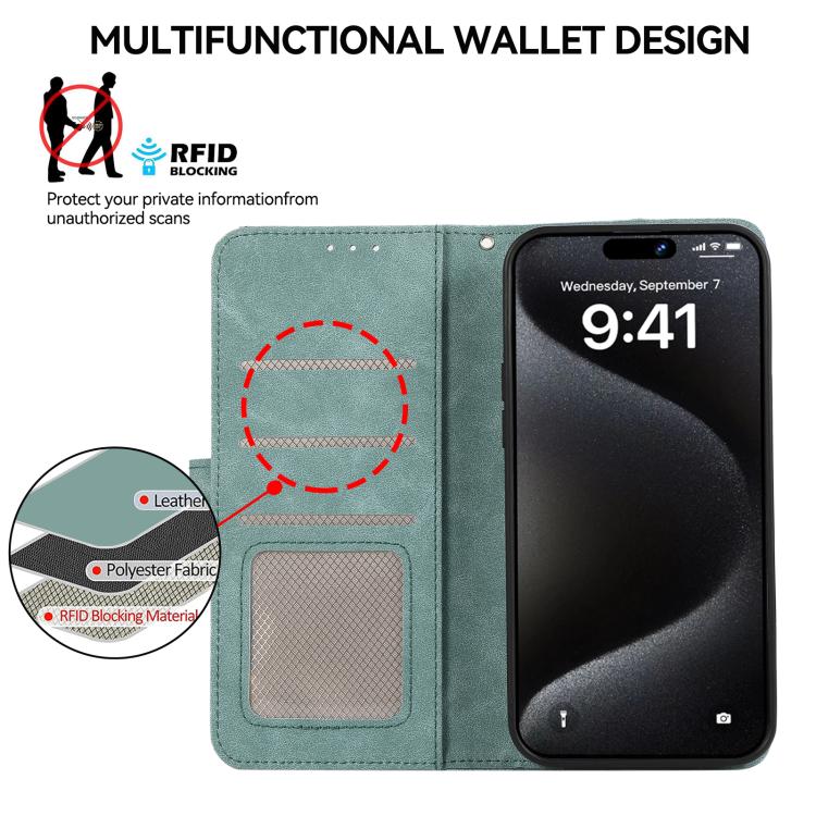 For iPhone 17 Pro Max ABEEL Color Block Magnetic RFID Leather Phone Case(Cyan-Pink) - free shipping - PMc TechLife - Order now!