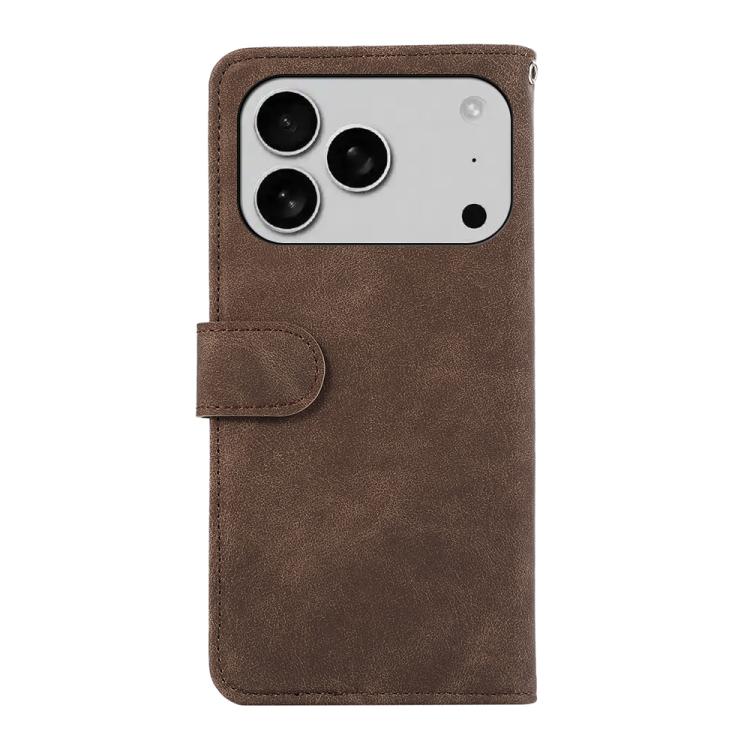 For iPhone 17 Pro Max ABEEL Color Block Magnetic RFID Leather Phone Case(Brown-Blue) - free shipping - PMc TechLife - Order now!