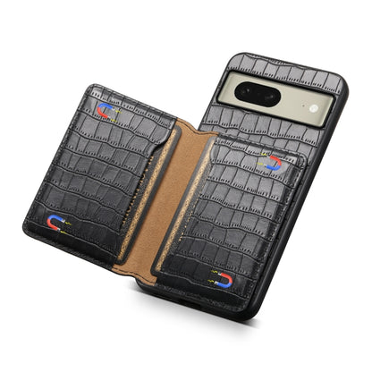 For Google Pixel 8 Crocodile Texture Card Bag Design Full Coverage Phone Case(Black) - Google Cases by PMC Jewellery | Online Shopping South Africa | PMC Jewellery | Buy Now Pay Later Mobicred