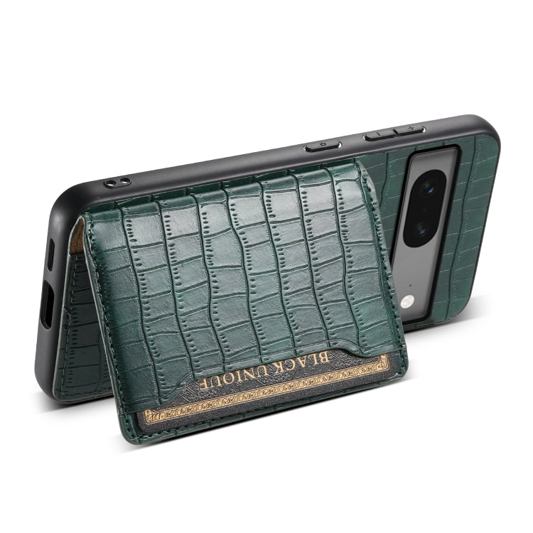 For Google Pixel 7 5G Crocodile Texture Card Bag Design Full Coverage Phone Case(Green) - Google Cases by PMC Jewellery | Online Shopping South Africa | PMC Jewellery | Buy Now Pay Later Mobicred