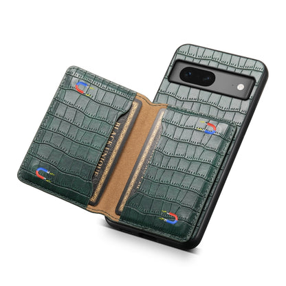 For Google Pixel 7 5G Crocodile Texture Card Bag Design Full Coverage Phone Case(Green) - Google Cases by PMC Jewellery | Online Shopping South Africa | PMC Jewellery | Buy Now Pay Later Mobicred