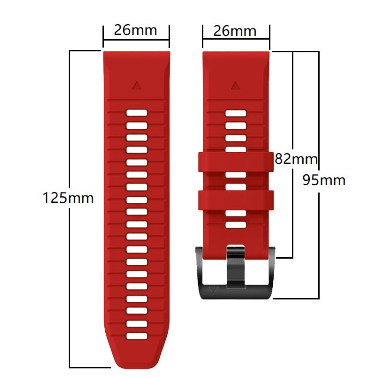 For Garmin Fenix 7X 26mm Solid Color Steel Buckle Silicone Quick Release Watch Band(Lime Green) - Watch Bands by PMC TechLife | Online Shopping South Africa | PMC TechLife