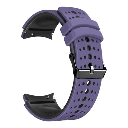 For Samsung Galaxy Watch 6 Two Color Silicone Watch Band(Purple Black) - Watch Bands by PMC Jewellery | Online Shopping South Africa | PMC Jewellery