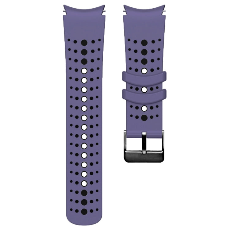 For Samsung Galaxy Watch 6 Two Color Silicone Watch Band(Purple Black) - Watch Bands by PMC Jewellery | Online Shopping South Africa | PMC Jewellery