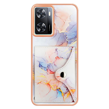 For Realme Narzo 50 5G Marble Pattern IMD Card Slot Phone Case(Galaxy Marble White) - Realme Cases by PMC Jewellery | Online Shopping South Africa | PMC Jewellery | Buy Now Pay Later Mobicred