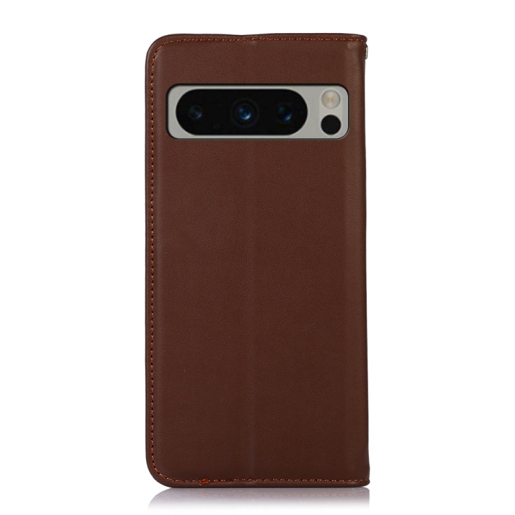 For Google Pixel 9 Pro KHAZNEH Nappa Top Layer Cowhide Leather Phone Case(Brown) - Google Cases by PMC Jewellery | Online Shopping South Africa | PMC Jewellery | Buy Now Pay Later Mobicred