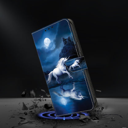 For Google Pixel 9 Pro Crystal Painted Leather Phone case(White Horse) - Google Cases by PMC Jewellery | Online Shopping South Africa | PMC Jewellery | Buy Now Pay Later Mobicred