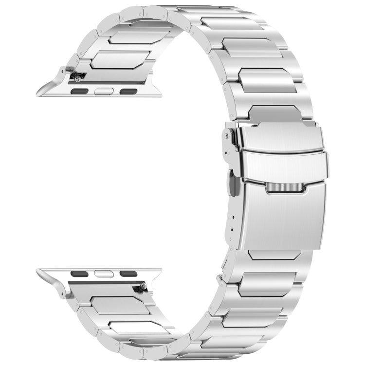 For Apple Watch Series 9 45mm I-Shaped Titanium Metal Watch Band(Mirror Silver) - Watch Bands by PMC Jewellery | Online Shopping South Africa | PMC Jewellery