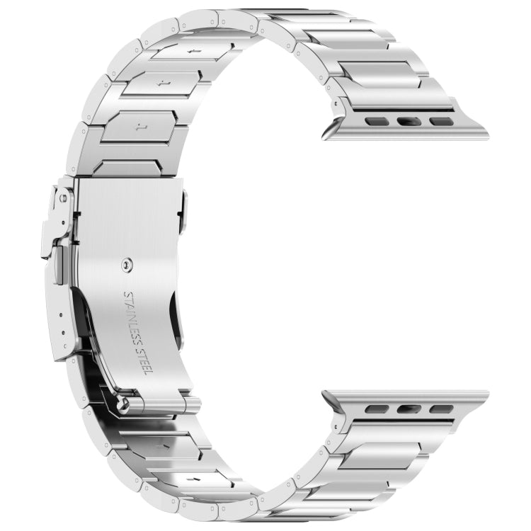 For Apple Watch Ultra 49mm I-Shaped Titanium Metal Watch Band(Mirror Silver) - Watch Bands by PMC Jewellery | Online Shopping South Africa | PMC Jewellery