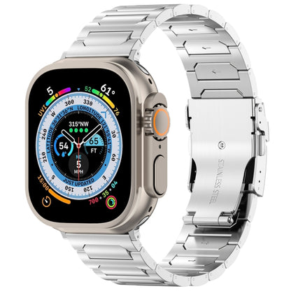 For Apple Watch Ultra 49mm I-Shaped Titanium Metal Watch Band(Silver) - Watch Bands by PMC Jewellery | Online Shopping South Africa | PMC Jewellery