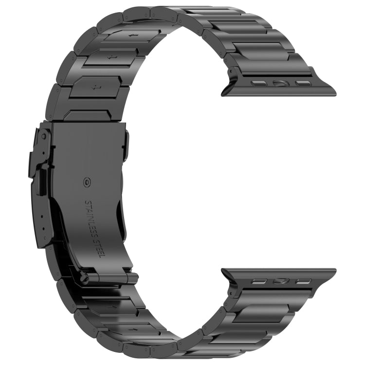 For Apple Watch Series 8 45mm I-Shaped Titanium Metal Watch Band(Black) - Watch Bands by PMC Jewellery | Online Shopping South Africa | PMC Jewellery