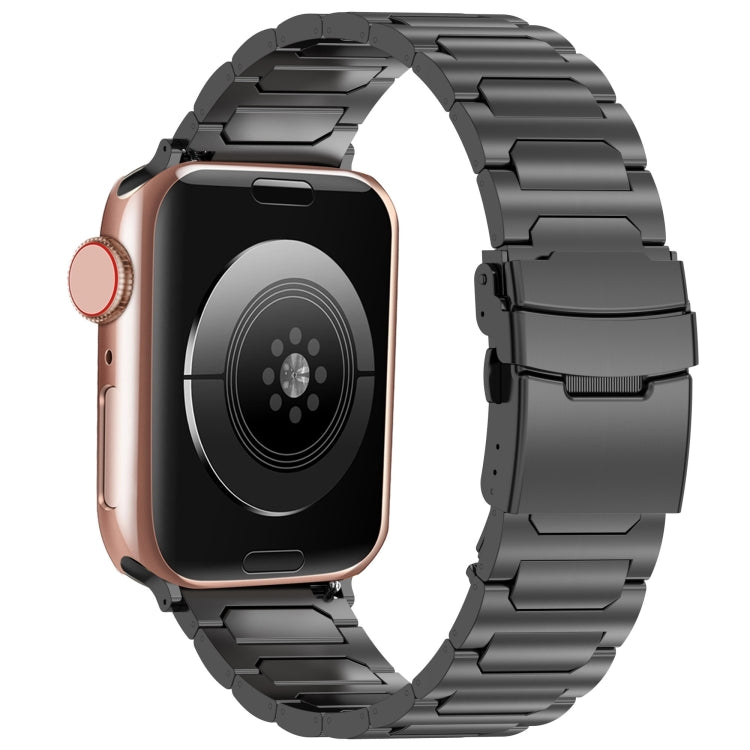 For Apple Watch Series 8 45mm I-Shaped Titanium Metal Watch Band(Black) - free shipping - PMC TechLife - Order now!