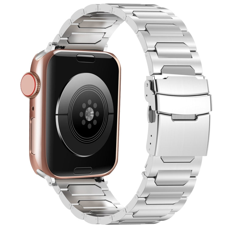 For Apple Watch SE 2022 44mm I-Shaped Titanium Metal Watch Band(Mirror Silver) - Watch Bands by PMC TechLife | Online Shopping South Africa | PMC TechLife