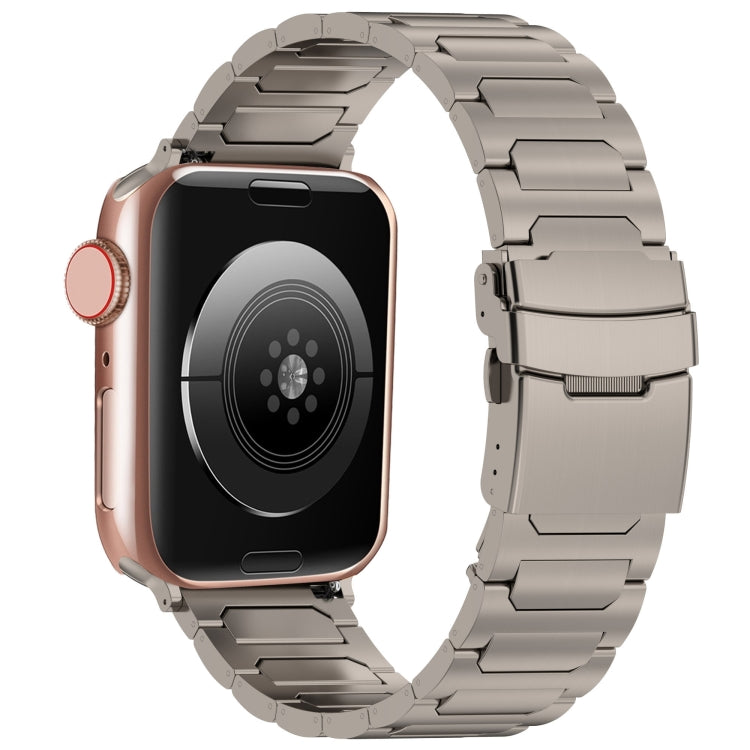 For Apple Watch Series 7 45mm I-Shaped Titanium Metal Watch Band(Titanium) - Watch Bands by PMC TechLife | Online Shopping South Africa | PMC TechLife
