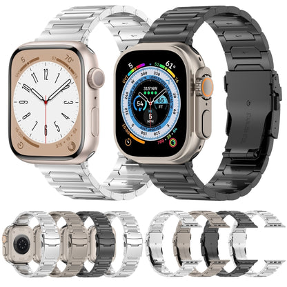 For Apple Watch Series 5 44mm I-Shaped Titanium Metal Watch Band(Mirror Silver) - Watch Bands by PMC Jewellery | Online Shopping South Africa | PMC Jewellery