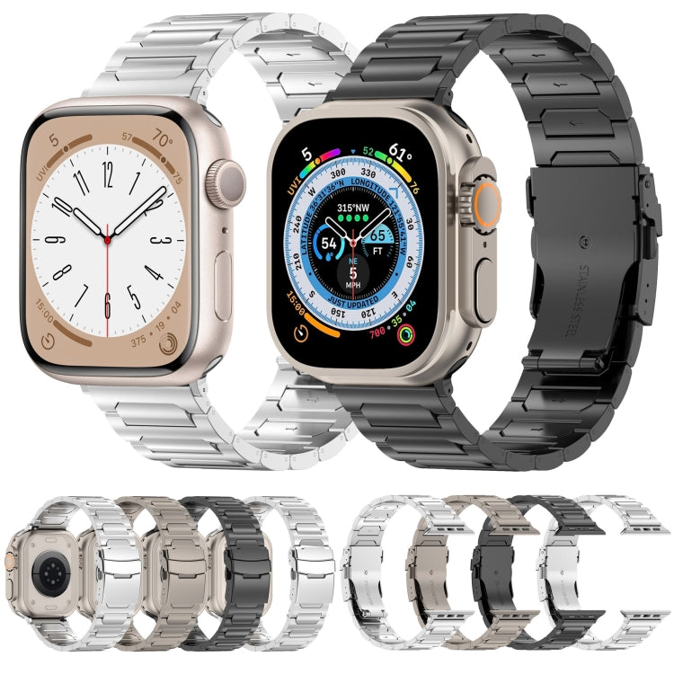 For Apple Watch 38mm I-Shaped Titanium Metal Watch Band(Mirror Silver) - Watch Bands by PMC Jewellery | Online Shopping South Africa | PMC Jewellery