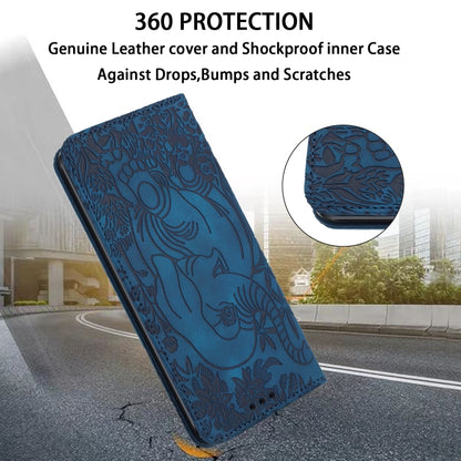 For iPhone 16 Plus Retro Elephant Embossed Leather Phone Case(Blue) - iPhone 16 Plus Cases by PMC Jewellery | Online Shopping South Africa | PMC Jewellery | Buy Now Pay Later Mobicred