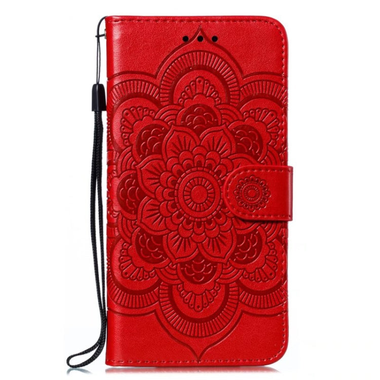 For Motorola Moto G Play 2024 Sun Mandala Embossing Pattern Phone Leather Case(Red) - Motorola Cases by PMC Jewellery | Online Shopping South Africa | PMC Jewellery | Buy Now Pay Later Mobicred